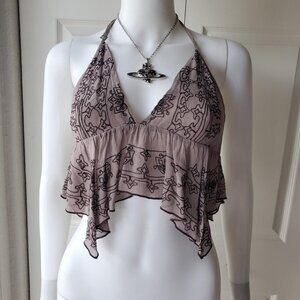 Free People size Small light brown halter crop top Mannequin is 33" x 24" x 34"